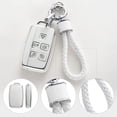 thumbnail image 4 of for Land Rover Jaguar Key Fob Cover with Keychain, TPU Key Case Fit for Evoque Velar Sport Discovery Freelander2 LR4 Sport Jaguar XF XJ XE F-PACE F-TYPE, 4 of 5