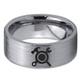 thumbnail image 2 of Tungsten Hammer Wrench Screw Crossed Band Ring 8mm Men Women Comfort Fit Gray Flat Cut Brushed Polished, 2 of 4