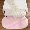 thumbnail image 5 of Tripumer Oval Throw Rugs 2.6 x 5.3 feet Carpet Fluffy Bedroom Rug Bedside Carpet Shaggy Area Rug for Bedroom Bedside Living Room Home Decor Pink, 5 of 8