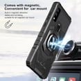 thumbnail image 2 of Compatible for AT&T Maestro 3 Case w/Tempered Glass Screen Protector [Military Grade] Ring Car Mount Kickstand Shockproof Hard Phone Case - Black, 2 of 7