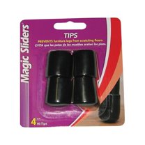 Magic Sliders 5955489 Vinyl Round Leg Tip, Black - 1 in. - Pack of 4
