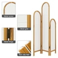 thumbnail image 5 of Resenkos Foldable Privacy Wooden Screen for Living Room with Mesh,Home Office Freestanding Tall Partition,White, 5 of 8