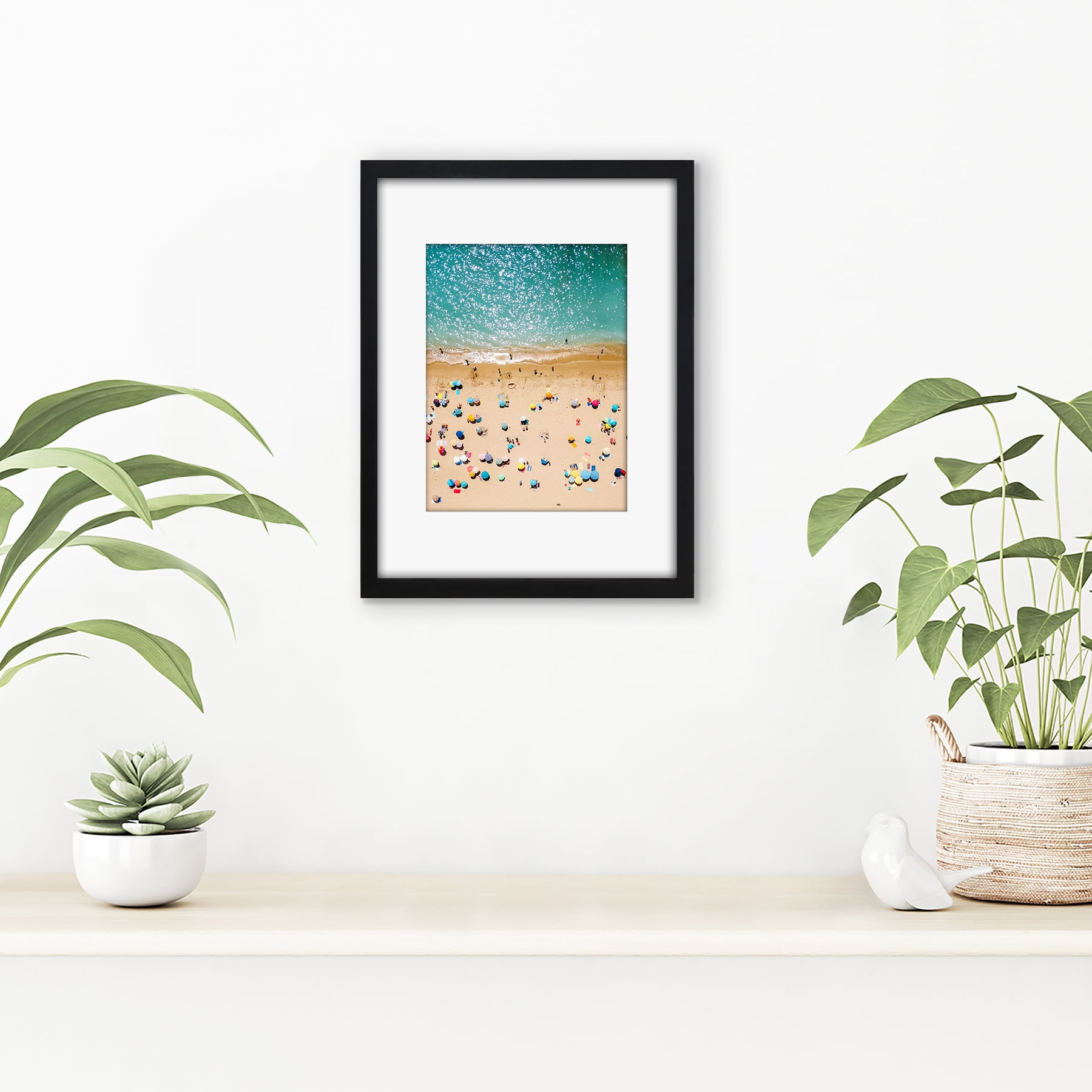 Americanflat 9x12 Picture Frame in Black - Displays 6x8 With Mat and 9x12 Without Mat - Horizontal and Vertical Formats for Wall and Tabletop