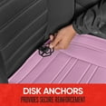 thumbnail image 6 of Motor Trend Pink Faux Leather Full Set Car Seat Covers for Truck SUV, Padded Front Back Car Seat Protector Cushion, 6 of 9