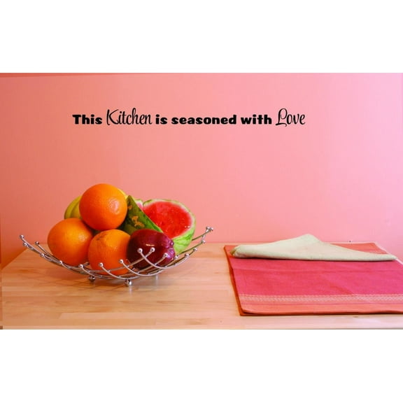 Custom Decals This Kitchen Is Seasoned With Love. Wall Art Size: 8 X 30 Inches Color: Black