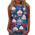thumbnail image 2 of HaoXianJian USA Flag Tank for Women 4th of July Patriotics Crew Neck Coloful Printed Vests Loose Basic Shirts Sleeveless Tank Top Llightweight Tops & Blouses S-5X, 2 of 4