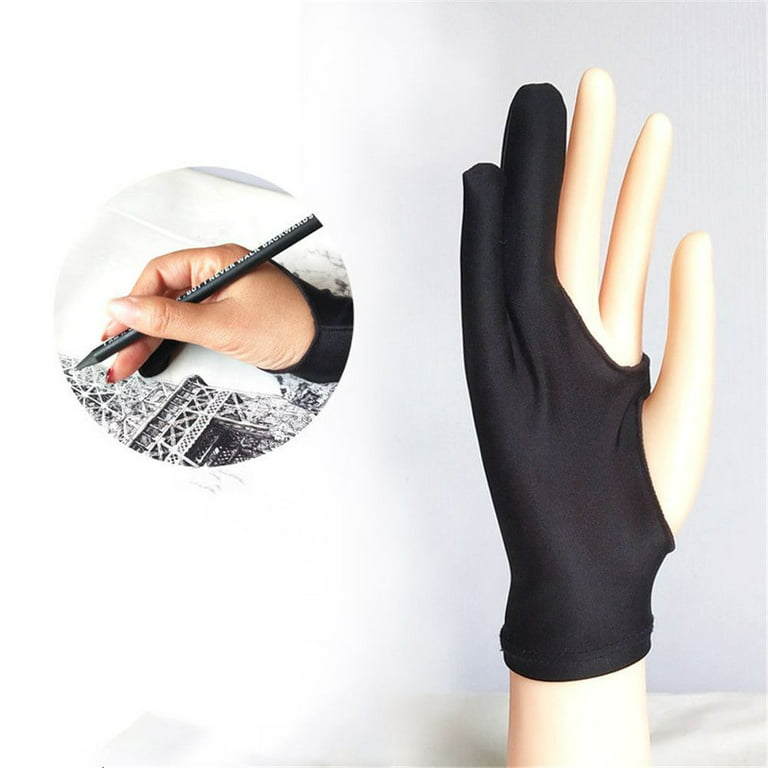 Anti Smudge Two-finger Anti Touch Drawing Gloves For Drawing