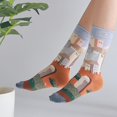 thumbnail image 2 of Paquete de 10 calcetines estampados para hombre, calcetines casuales de arte creativo con pintura al óleo para mujer oso de fresa Electrónica, 2 of 5