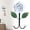 White 2, variant on Creative Resin Wall Hooks Wall Mounted Art Flower Hook Hand Painted Hanging Coat / Hat /Key/ Towel Hooks