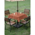 thumbnail image 3 of Square Outdoor Tablecloth with Umbrella Hole and Zipper 54x54 Inch, Vintage Burnt Orange Waterproof Patio Table Cloth, Modern Art Farmhouse Solid Color Washable Picnic Table Cover for Camping Dining, 3 of 7