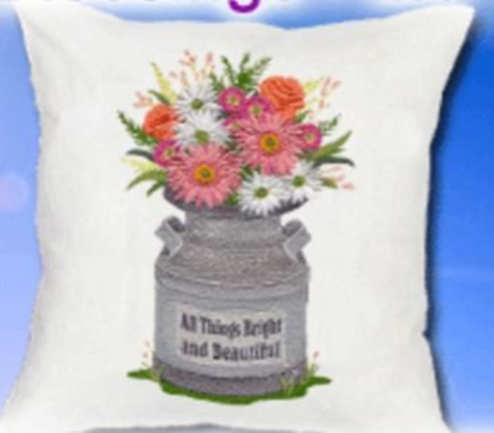 Custom and Unique Spring Blooms With Vase[All Things Bright And Beautiful ] Embroidered Iron on/Sew patch [5.87" 8.77"]