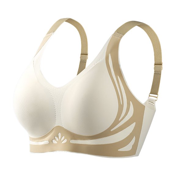 Mepaouo Womens Wireless Push-Up Bras Lifting Wide Strap Seamless Full Coverage Shaping Sports Bra