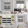 thumbnail image 6 of Grey Black White Striped Kitchen Curtains Sets for Windows 24 Inch Length, Farmhouse Stripes Rod Pocket Window Treatments Tier Curtains and Valances Set for Bedroom/Bathroom, 6 of 8