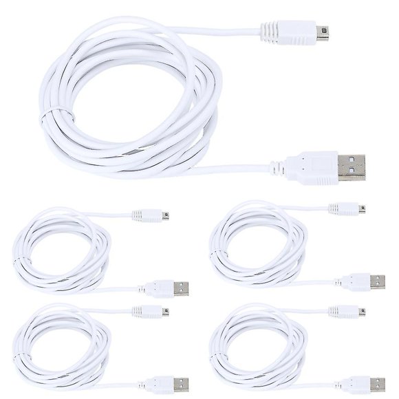 5pcs 3m USB Data Cable for WIIU Game Console Charging Cable Game Accessories