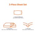 thumbnail image 3 of Amazon Basics Juego de s&aacute;banas, 3 piezas, tela de punto 100% algod&oacute;n, suaves, incluye encimera, bajera, funda de almohada, individual, gris claro, liso, 3 of 5