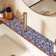 thumbnail image 2 of Yayeee Faucet Mat for Kitchen Sink 14.7" Diatomite Long Splash Guard Pad, Pink Vibrant Flowers Pattern, 2 of 7