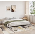 thumbnail image 1 of King Size Metal Bed Frame,Platform King Bed Frame with Arch Design,6 Inch Heavy Duty Strong Support Slats,Sturdy Mattress Foundation,Easy Assembly,No Box Spring Needed，White, 1 of 8