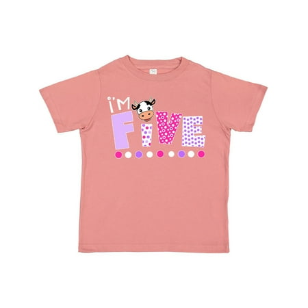 

Inktastic I m 5 Cute Cow and Polka Dots Gift Toddler Boy or Toddler Girl T-Shirt