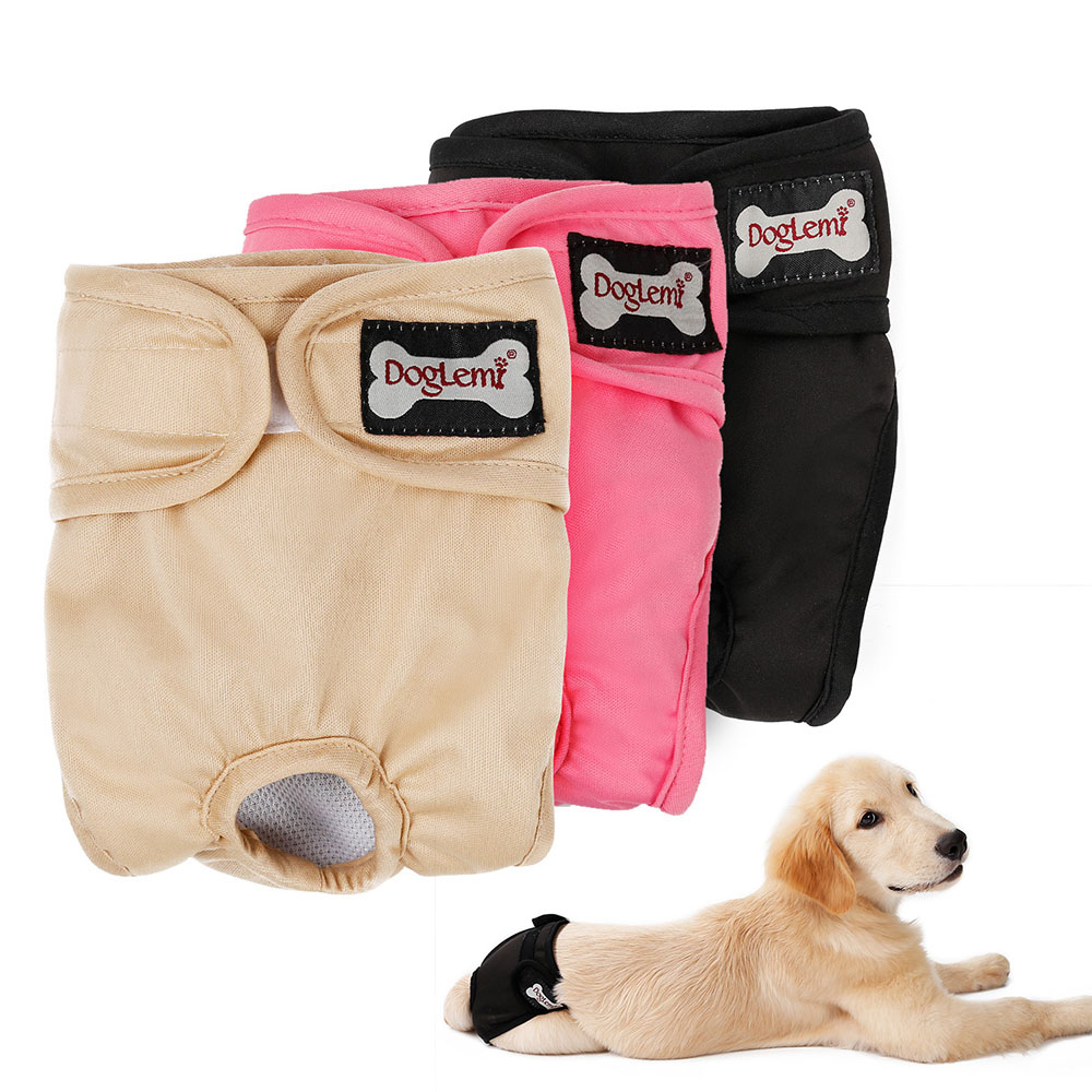 3Pcs Dog Diapers Female Dog Short Washable Menstruation Underwear Briefs Dog Physiological