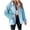 Sky Blue, variant on Wancir Womens Color Block Oversize Twill and Sequin Shacket Sparkle Long Sleeve Casual Denim Jacket