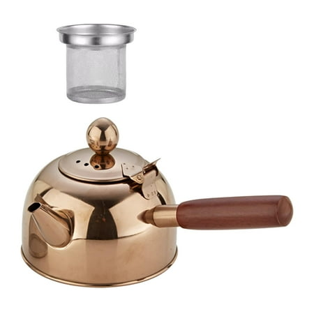 

680ml Stainless Steel Tea Kettle with Insulated Handle Water Boiler Large Capacity Teapots Pot for Household Boiling Water Hiking Stovetop Brown