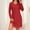 Red, variant on Cxenplz Women's Nightgown Long Sleeve Sleepwear Comfy Knee Length Sleepshirts Lightweight Soft Lounge Nightshirt