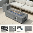thumbnail image 6 of 42 in. Retangular Coating Steel Propane Firepit Table, 50,000 BTU Outdoor Fire Pit Table in Gray-Rock Veins, 6 of 6