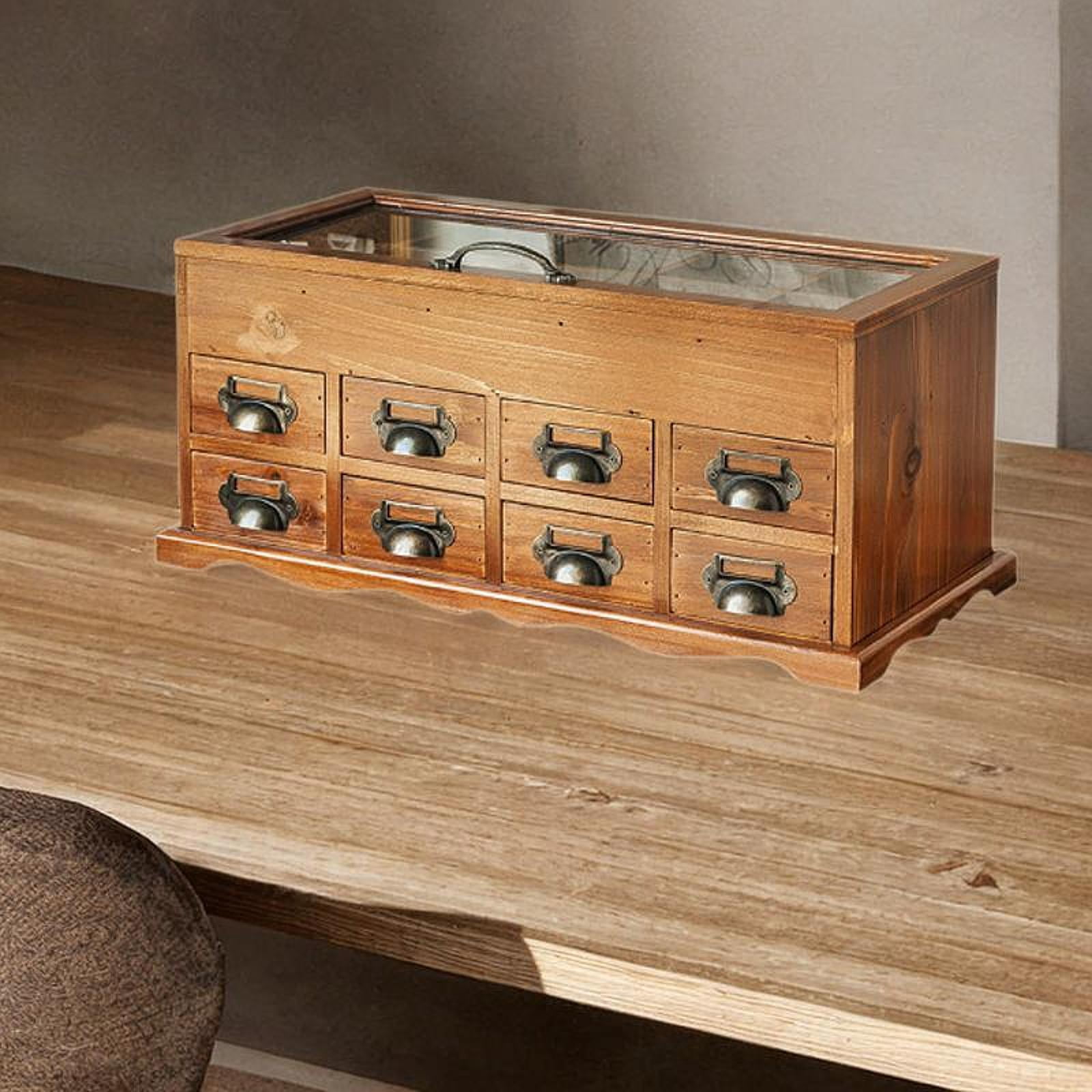 TISHITA Desktop Craft Storage Drawer Box Wooden Storage Box Desk Organizer with Drawers for Pencils Scrapbooking Items Sewing Threads