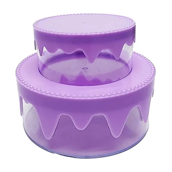 Cake-Shaped Storage Box, 2-Tier Transparent Round DIY Stackable Organizer with Smooth Edges for Hair Accessories, Jewelry, Desk Sundries, Household Storage