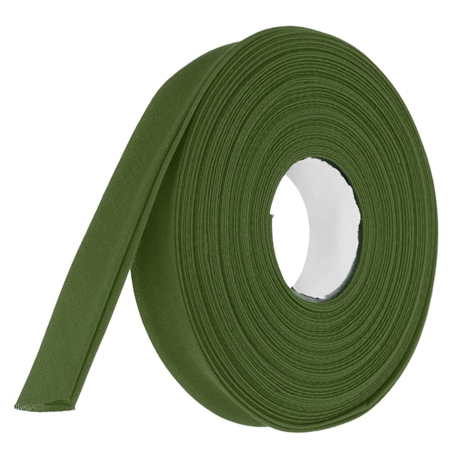 Cinta sesgada de doble pliegue de 3/4 pulgadas Uxcell, cinta continua a granel de poliéster para coser, costura, acolchado, dobladillo, unión y manualidades (Verde oscuro, 10 yardas)