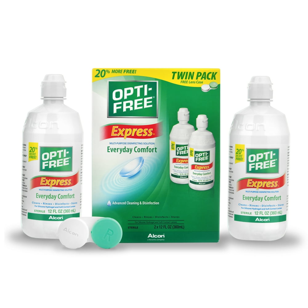 OPTIFREE Express Multipurpose Contact Lens Disinfecting Solution, 2 x