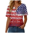 thumbnail image 2 of UngA 250 Years America Anniversary Shirt Womens 250th Independence Day Freedom Shirt USA Flag Star and Stripes Womens Tshirt (Red,L), 2 of 4