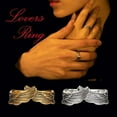 thumbnail image 1 of Anillo de ángel Anillo de ala de ángel retro Anillo de declaración ajustable Regalo del día de San Valentín para parejas amantes, 1 of 7