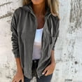 thumbnail image 2 of Timegard Jackets for Women Drawstring Zip up Hoodies Coat Fall Winter Casual Loose Long Sleeve Jacket, 2 of 6