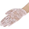 thumbnail image 5 of Guantes de protección solar blancos Guantes cortos de encaje para conducir Protección UV floral Protección solar Protección para las manos Guantes elásticos Encaje Boda Noche Mujeres sexy, 5 of 5
