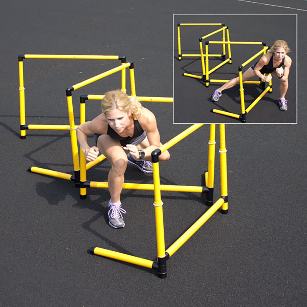 Open Box Prism Fitness 12In Tall Smart Fixed-Height Track Workout Hurdles, (6)