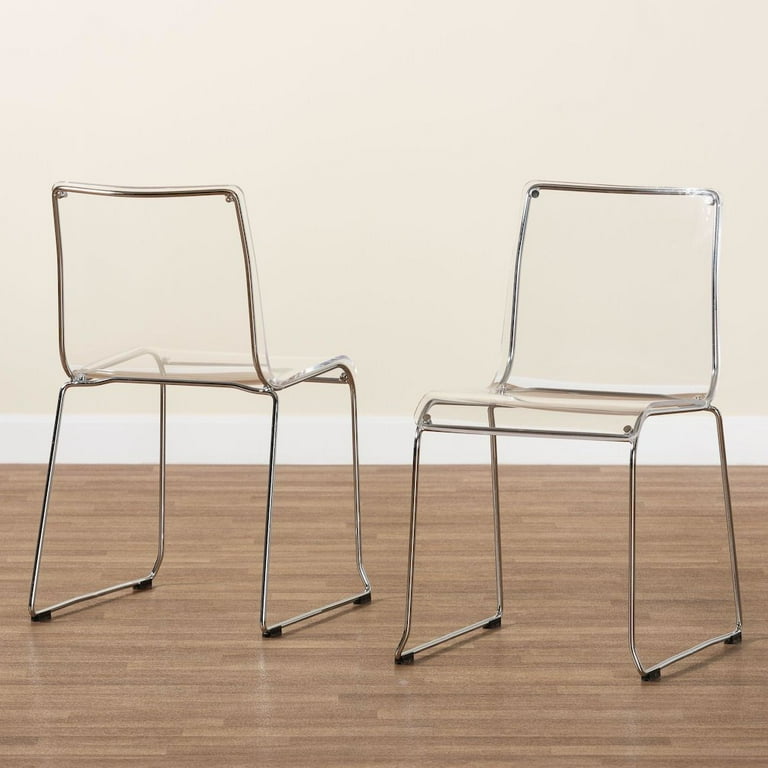 Baxton Studio Lino Transparent Clear Acrylic Dining Chair - Set of 2 Baxton Studio Lino Transparent Clear Acrylic Dining Chair - Set of 2