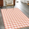 thumbnail image 3 of Buffalo Plaid Area Rug 3x5 Washable Rug Non Slip Farmhouse Orange Checkered Vintage Rustic Large Area Rug Indoor Floor Carpet for Entryway Bedroom Kitchen Living Room Home Office Dining Room Nursery, 3 of 9