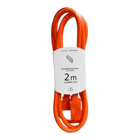 Extensión Eléctrica Iusa Uso Rudo 2 M Anaranjado 619345