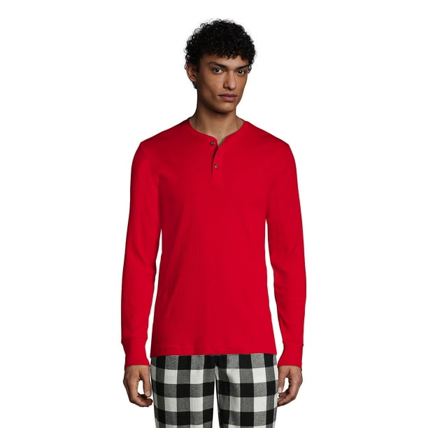 Lands' End Men's Tall Knit Rib Pajama Henley - Walmart.com