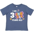 thumbnail image 3 of Inktastic I Am 3 Years Old Cute Smiling Butterfly with Flowers Girls Toddler T-Shirt, 3 of 5