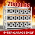 thumbnail image 4 of AUHUP 4-Tier Garage Storage Shelves 7000LBS Heavy Duty Metal Shelving 79" W Shelving Unit for Warehouse,Basement Industrial,Commercial Utility Rack Shelf, White, 79"H x 79"W x 24"D, 4 of 11