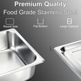 thumbnail image 4 of 2 Pack Hotel Pans, 2.5" Deep, Anti-Jamming, Commercial Stainless Steel Steam Table & Catering Food Pans, 4 of 6