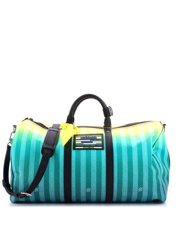 Pre-Owned Keepall Bandouliere Bag Limited Edition Gradient Damier Stripes 50 By Rebag