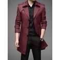 thumbnail image 6 of Men'S Versatile Trench Coat for Spring, Autumn, and Winter - Stylish and Functional Wine Red M, 6 of 7