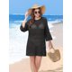 thumbnail image 5 of Traje de baño con capucha SAMPEEL vestido negro de ganchillo para mujer, 5 of 6