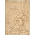 thumbnail image 2 of Pietro Testa 11x14 Gold Ornate Wood Frame and Double Matted Museum Art Print Titled - The Virgin Lamenting Over the Dead Christ (1612-50), 2 of 4