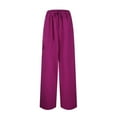 thumbnail image 6 of Summer Pants for Women Palazzo Pants With Pockets Summer Casual Wide Leg High Waist Flowy Beach Trousers Travel Petite Exercise for Women Casual Pant Jr Fall Fashion Womens Purple 2XL, 6 of 9