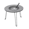 thumbnail image 2 of Table,And Firewood - Portable Table - Outdoor Table Tea Round Barbecue Tea Stoves Set Stove Set Buzhi Firewood - Stove Tea And Round Table Firewood Barbecue Firewood Outdoor Set -, 2 of 7