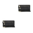 thumbnail image 4 of Minnieouse Cartera de cuero PU para mujer, cartera portátil Vintage con cremallera para fotos, tarjetero, monedero para niñas, regalo de Negro 2piezas, 4 of 6